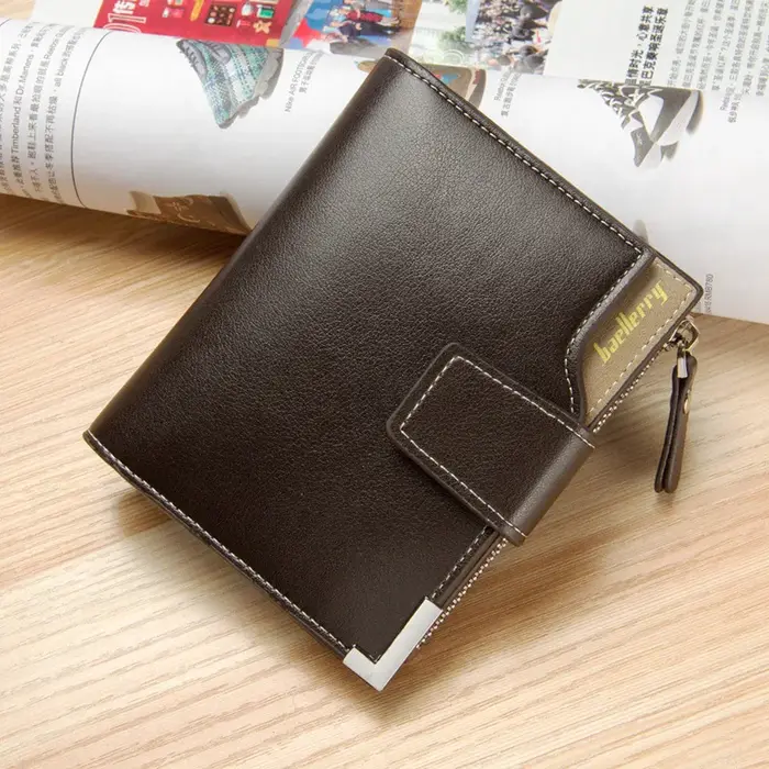 Baellerry court luxe hommes portefeuilles fermeture éclair monnaie poche porte-carte homme portefeuille pochette