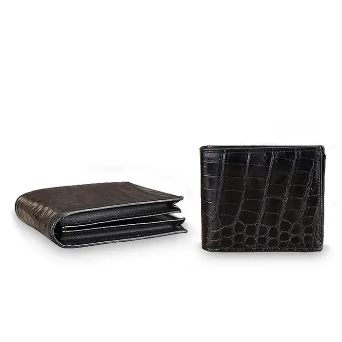 Portefeuille en cuir d'alligator véritable pour hommes