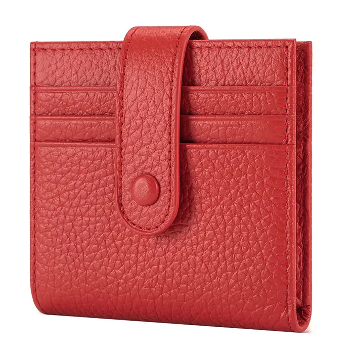 Portefeuille fin pour femme en cuir véritable