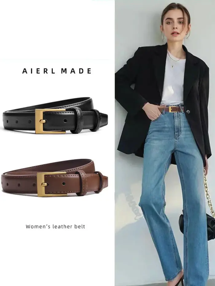 Ceinture pour femmes, ceinture à boucle à ardillon de haute qualité
