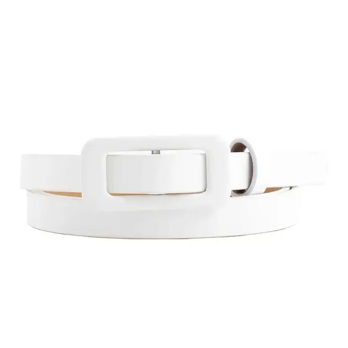 Ceinture fine et fine en cuir Pu pour femmes, nouvelle boucle carrée sans trous, noir/blanc/rouge/ro