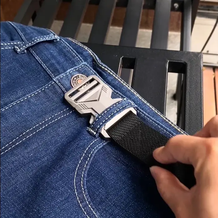 KOLBER Nouvelle Ceinture Élastique Argentée Pour Hommes Boucle En Métal À Dégagement Rapide 3.4cm