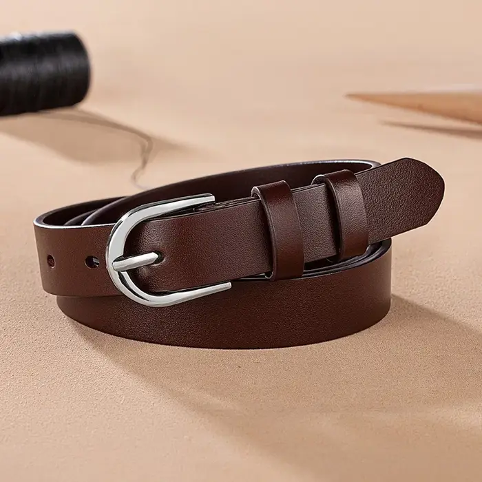 Ceinture en cuir de vachette véritable pour femme