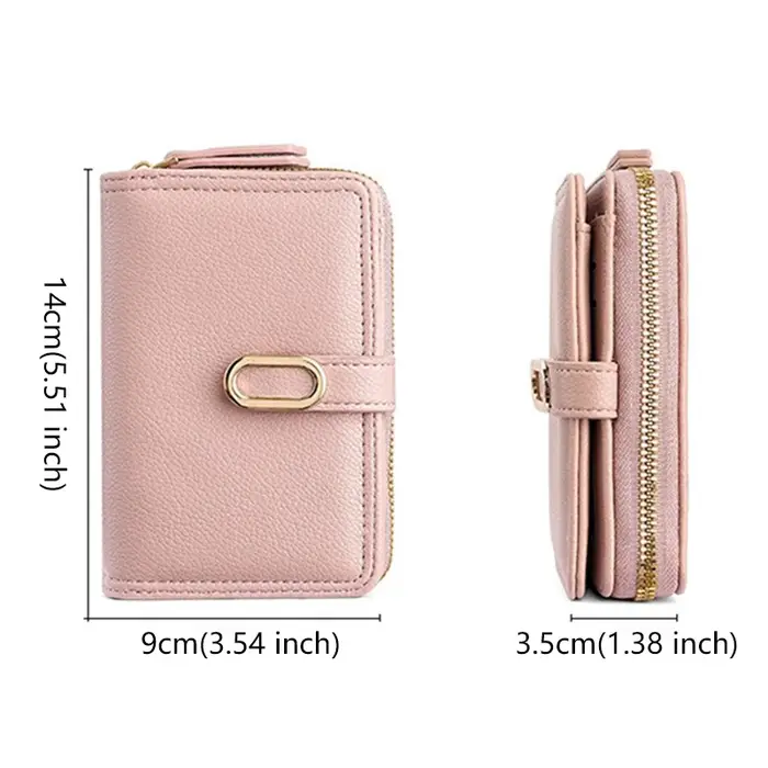 Portefeuille femme avec poche à monnaie zippée sacs à main en cuir PU pour femmes portefeuilles