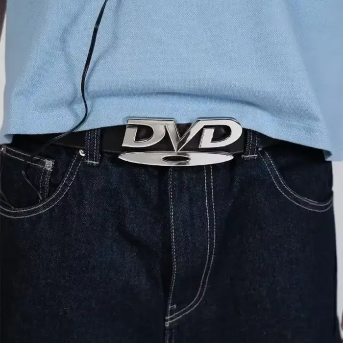 Ceinture unisexe à boucle DVD nostalgique