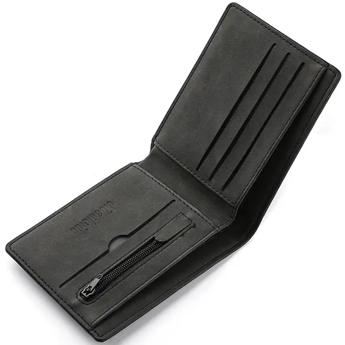 Porte-carte de crédit en cuir PU pour hommes, portefeuille créatif en acier inoxydable, pince à bill