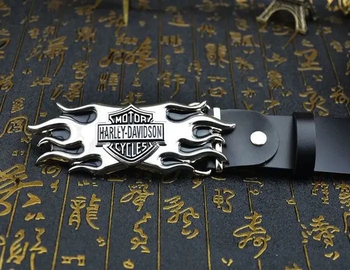 Ceinture en cuir pour homme avec boucle Harley