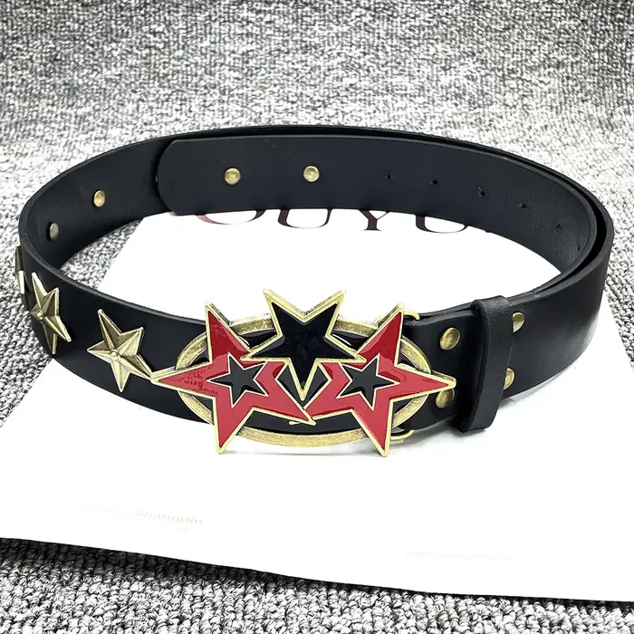 Ceinture à boucle étoile rétro Y2K Hip Hop tendance