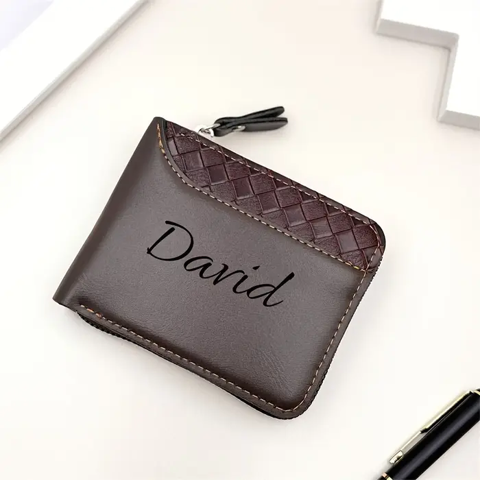 Portefeuille en similicuir de luxe personnalisé pour homme