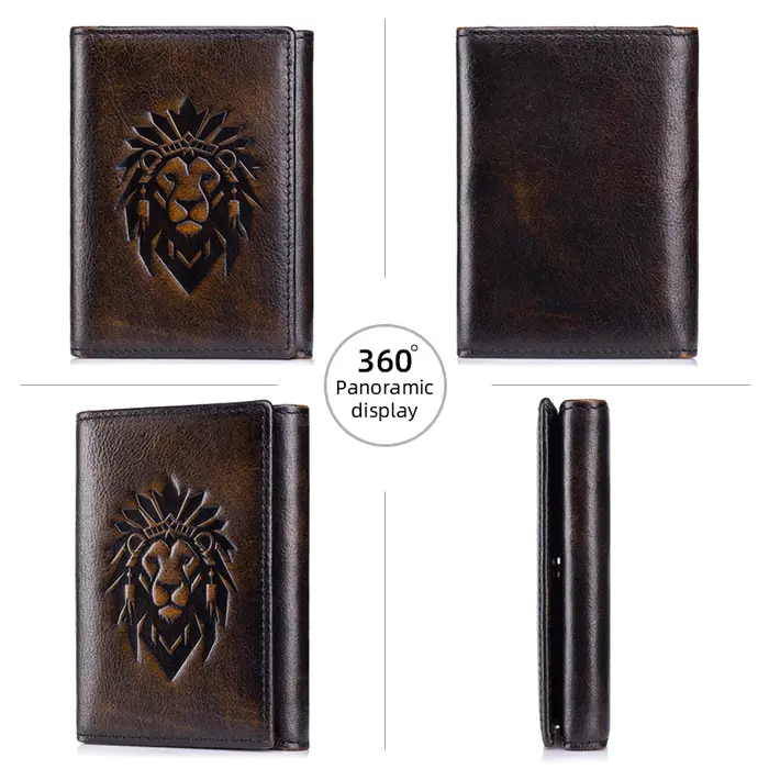 Portefeuille Vintage à trois volets pour hommes