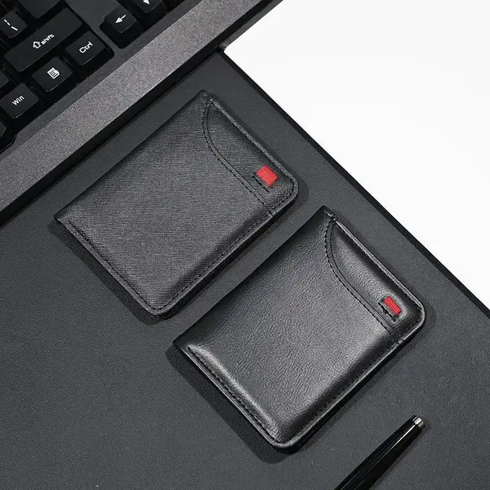 Portefeuille portable super fin en cuir PU, mini porte-cartes, porte-monnaie, porte-cartes pour hommes, portefeuille fin, petit, court