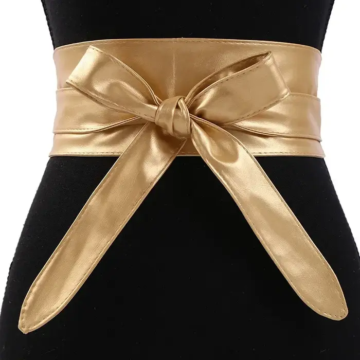 Ceinture large en PU pour femmes