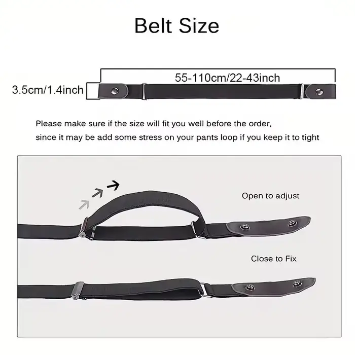 2 pièces ensemble sans boucle ceinture élastique pour femmes hommes unisexe ceinture extensible pour