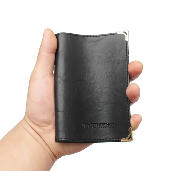 Luxe femmes homme cuir or cuivre coin permis de conduire couverture portefeuille voiture étui rétro conduite Documents carte d'identité crédit titulaire