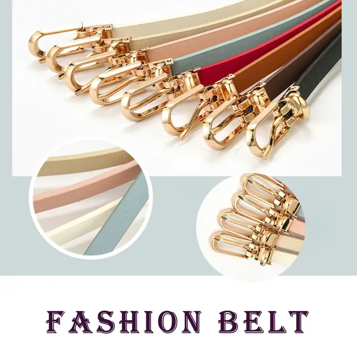 Nouvelles femmes ceintures mode réglable en cuir Pu ceinture mince pour les filles boucle en or sangle robe chandails manteaux ceintures de taille maigres