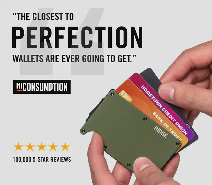 The Ridge Wallet pour hommes – Portefeuilles de poche avant protégés par RFID