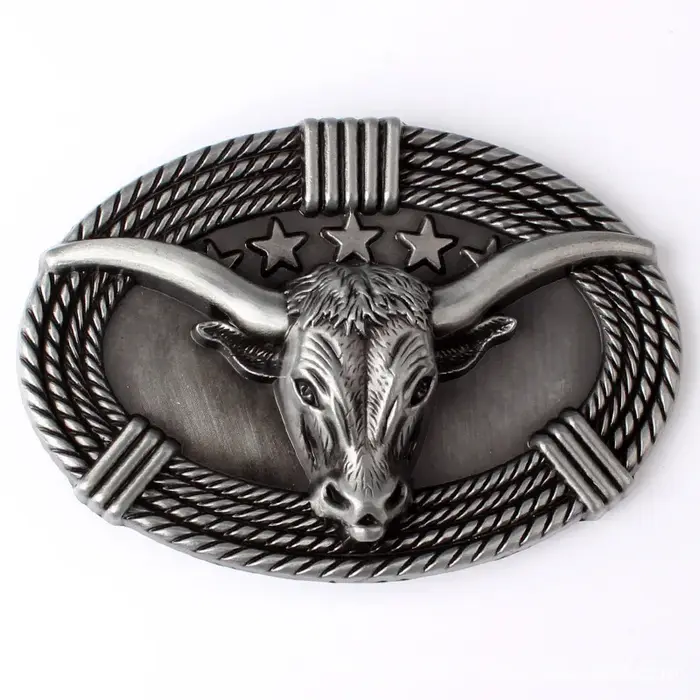 Boucle de ceinture tête de taureau, accessoires de ceinture faits à la main, bricolage, style cowboy