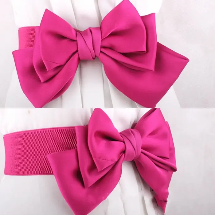 Ceinture large élastique à nœud papillon pour femme