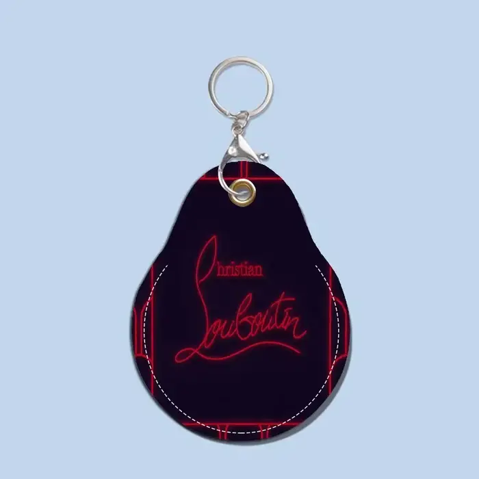 Porte-clés de luxe en cuir avec logo Christian Louboutin