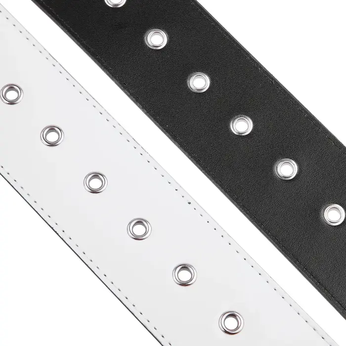 Ceinture large en cuir verni environnemental pour hommes et femmes