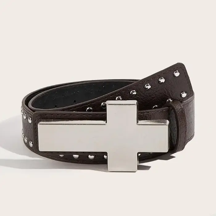 Ceinture cloutée Crucifix élégante pour hommes femmes