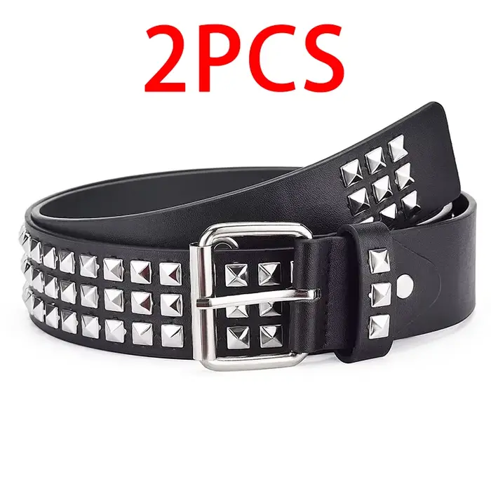 Mode nouvelle perle carrée Rivet ceinture métal pyramide