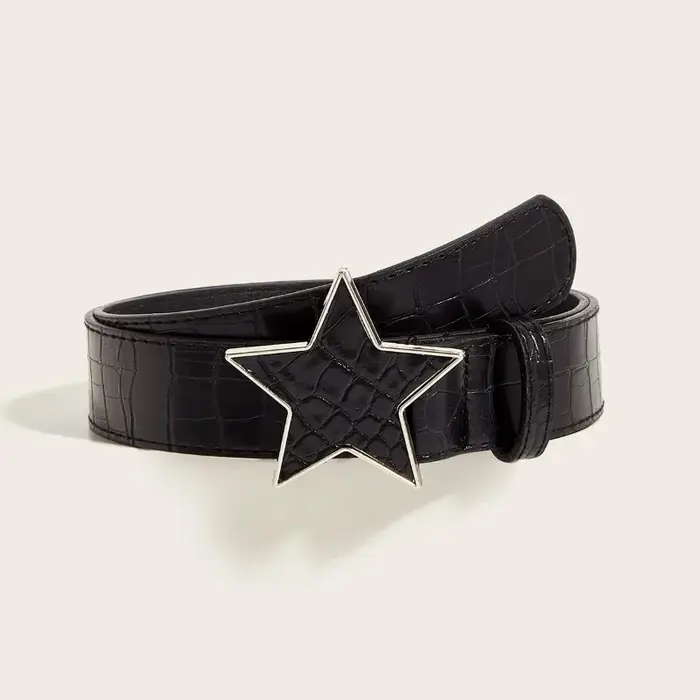 Étoiles rouges nouvelles dames ceinture mode personnalité Rivets Punk jean accessoires polyvalent décontracté étudiant