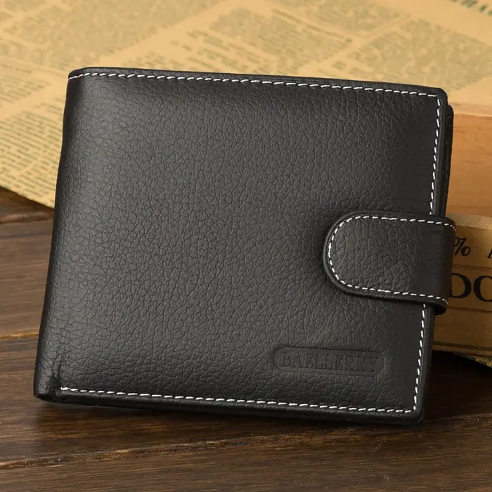 Portefeuille multifonction en cuir avec poche à monnaie pour homme