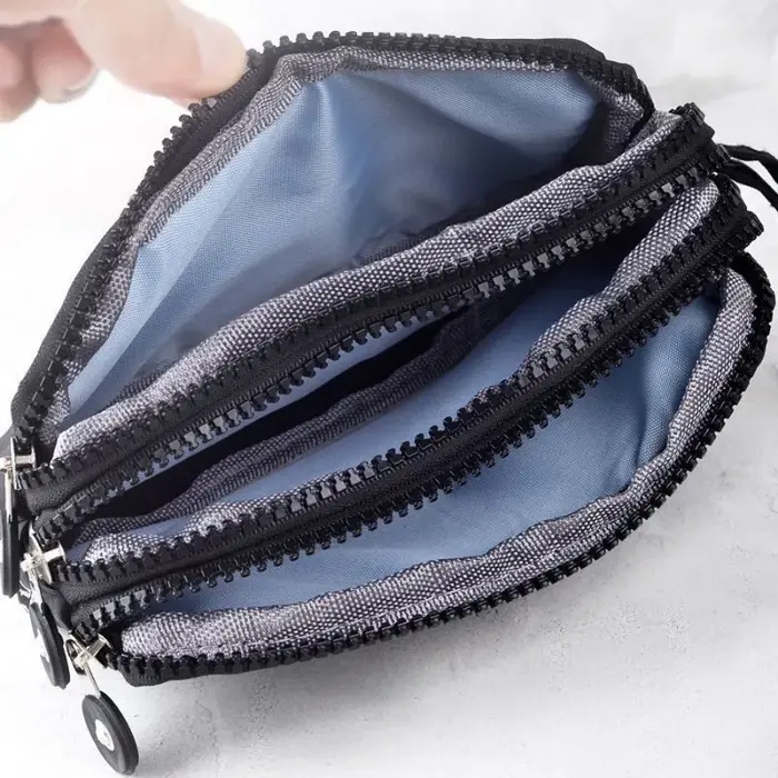 3 fermetures éclair femmes portefeuille toile tissu dame sacs à main