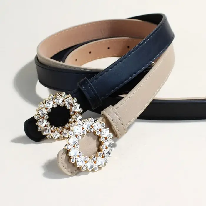 Ceinture en Alliage Creux avec Diamants pour Femme