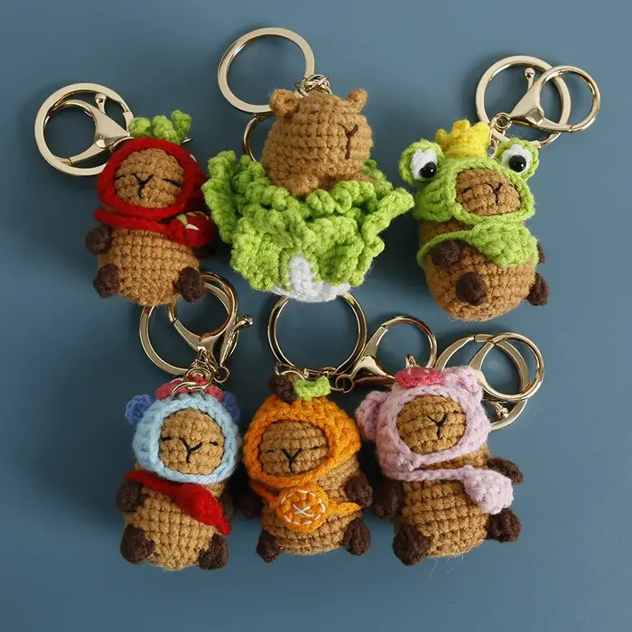 Porte-clés créatif en crochet de dessin animé