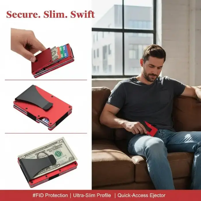 Portefeuille minimaliste RFID pour hommes et femmes