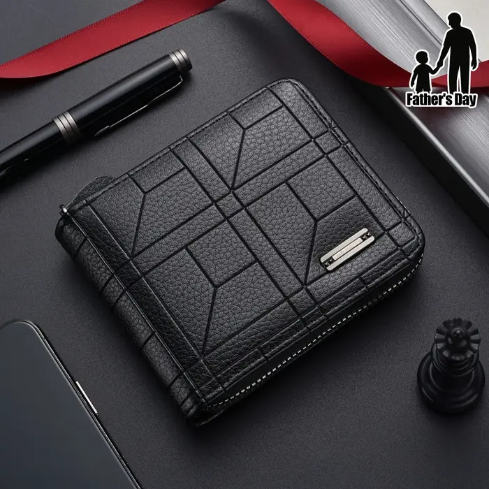 Portefeuille pour homme imprimé PU, nouveau portefeuille à carreaux, cadeau d'anniversaire pour homm
