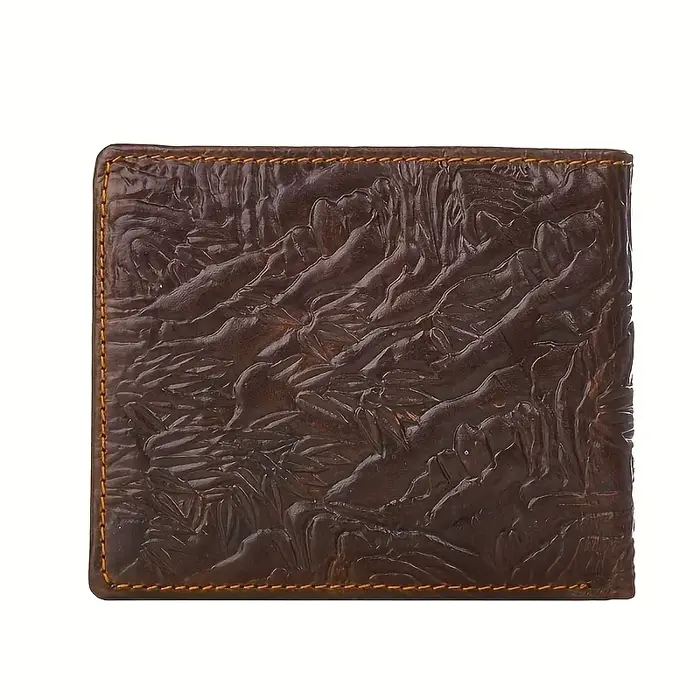 Portefeuille vintage en cuir véritable pour hommes