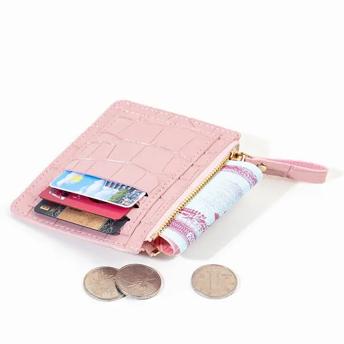 Portefeuilles en cuir PU à fermeture éclair pour femmes
