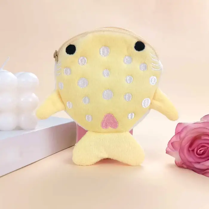 Porte-monnaie multicolore en peluche pour femmes