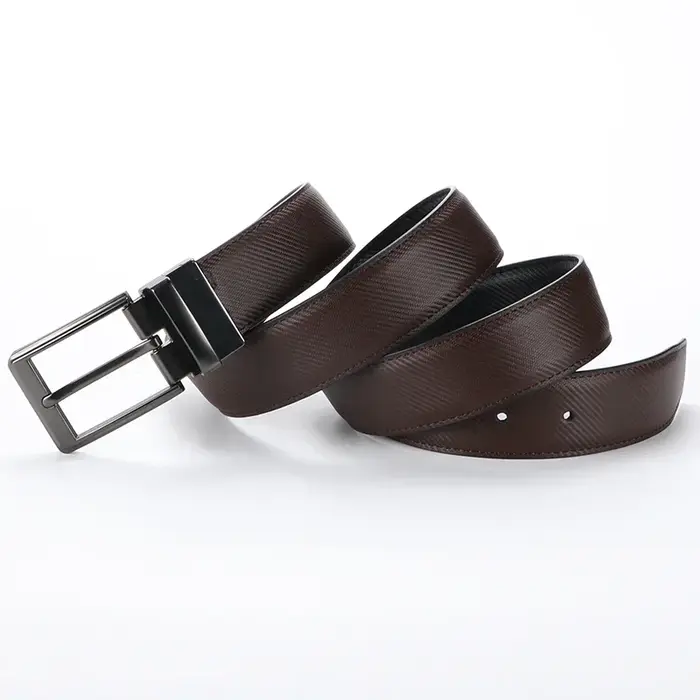 Ceinture réversible en cuir pour homme, rotation noire, 1 pièce