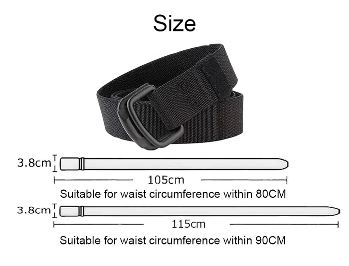 Maikun Double boucle en métal ceinture élastique en Nylon