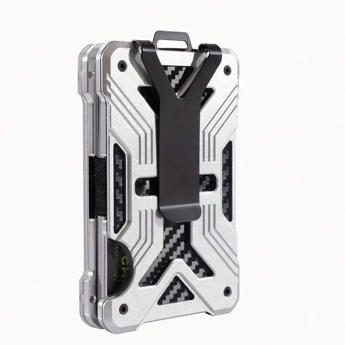 Portefeuille RFID fin |   Porte-cartes de crédit et pince à billets résistant aux rayures, facilemen