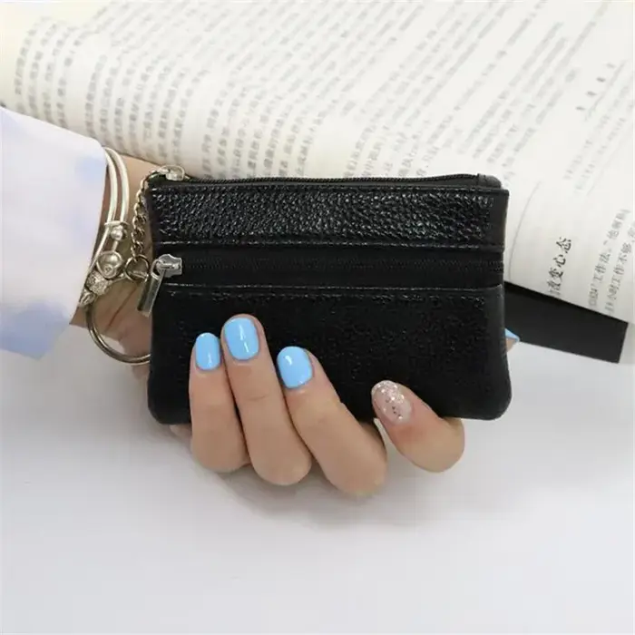 Porte-monnaie en cuir à la mode pour femmes, petit portefeuille, porte-monnaie, mini sacs d'argent à