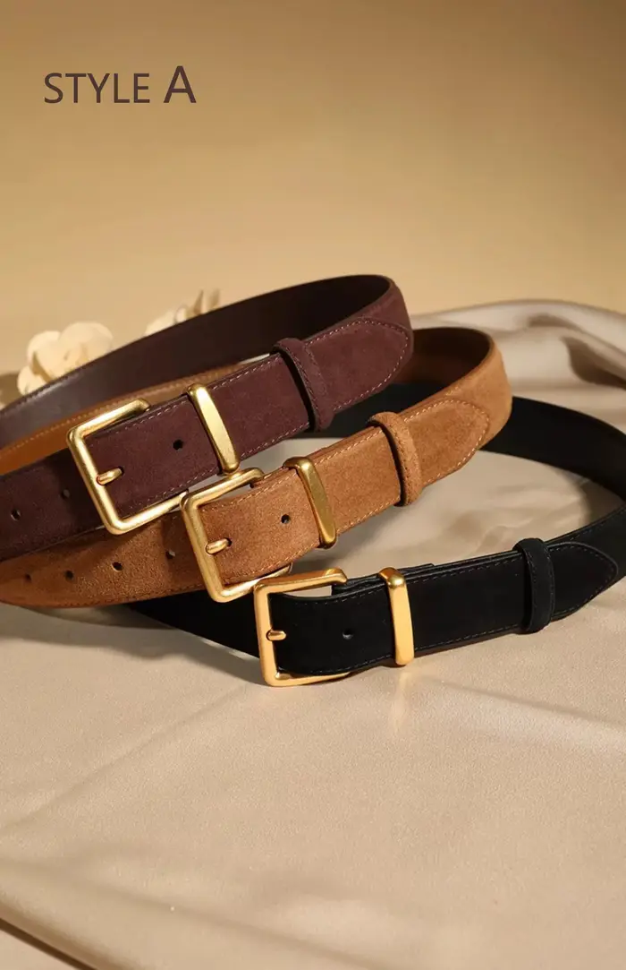 Ceinture de luxe en cuir suédé pour femme