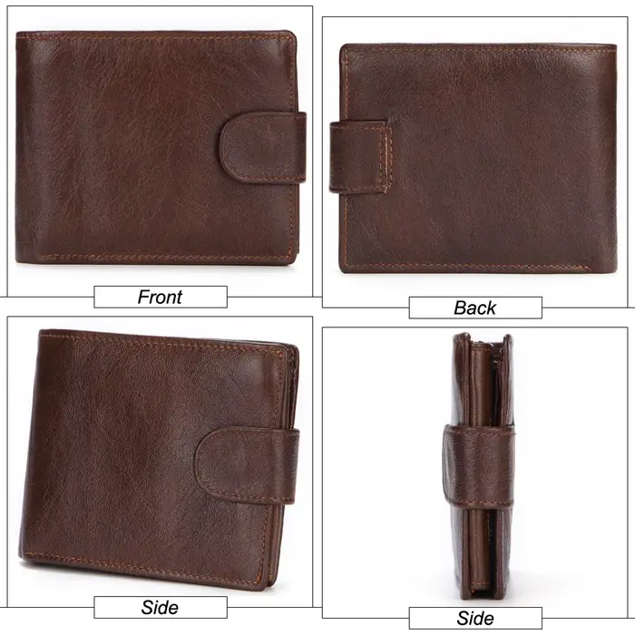 Portefeuille en cuir véritable pour homme