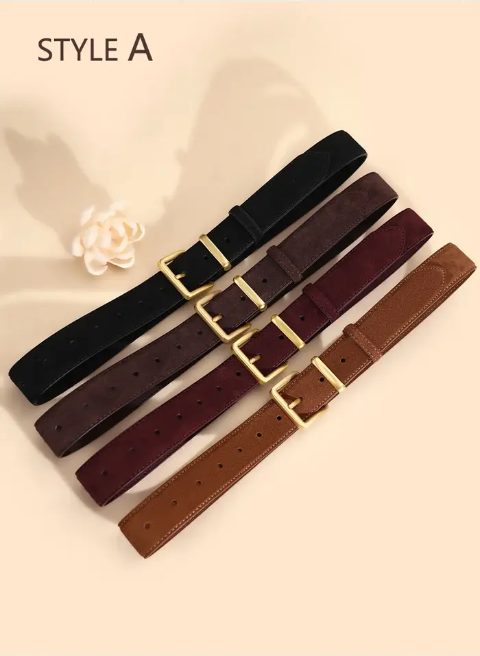 Ceinture de luxe en cuir suédé pour femme