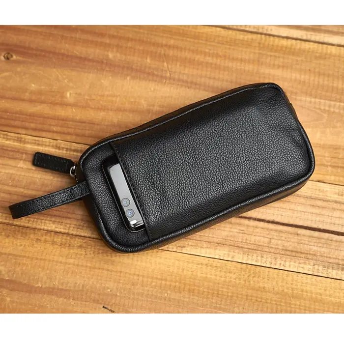 ZRCX-Pochette en cuir véritable pour homme, sac à main en cuir de vachette couche supérieure, portef