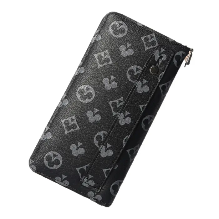 Portefeuille Homme Tendance Grande Capacité Multi-emplacements en Cuir PU Imprimé – Accessoire de Mode Quotidien Style Court