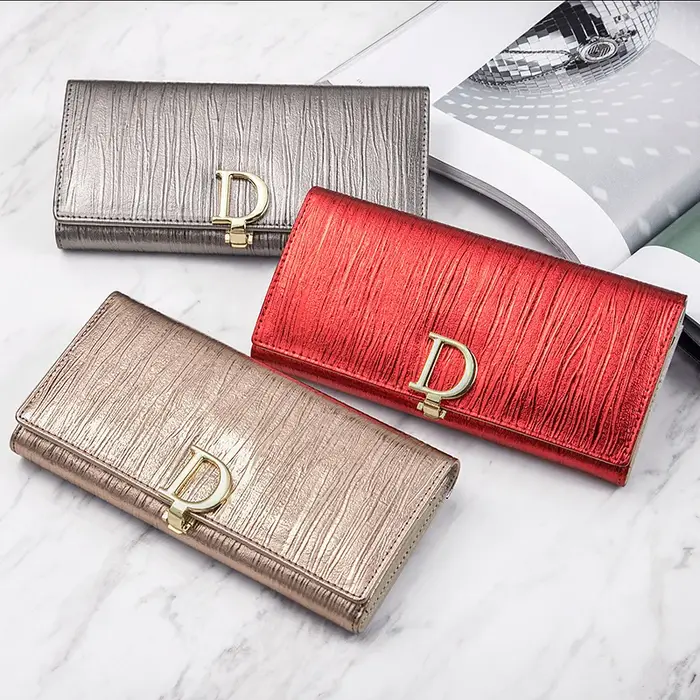 Portefeuille Long en cuir véritable pour femmes