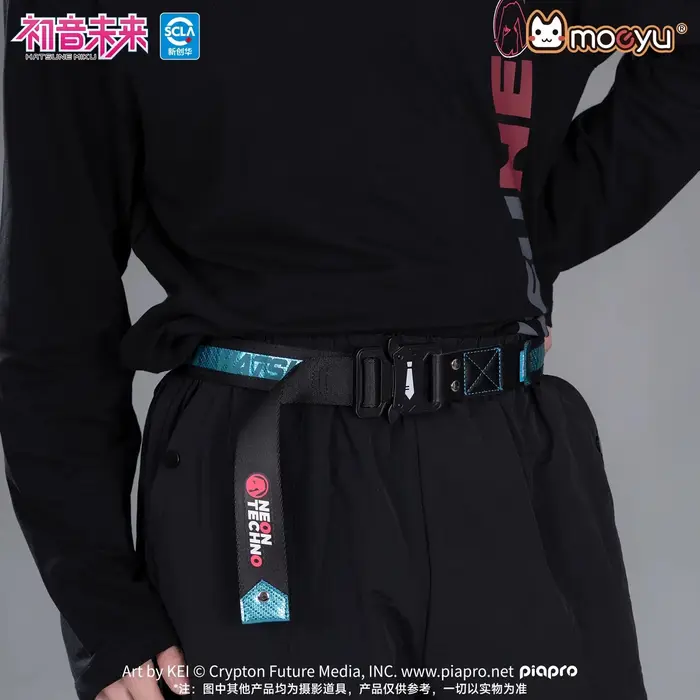 Ceinture officielle Moeyu Hatsune Miku 3.9x120cm pour hommes et femmes