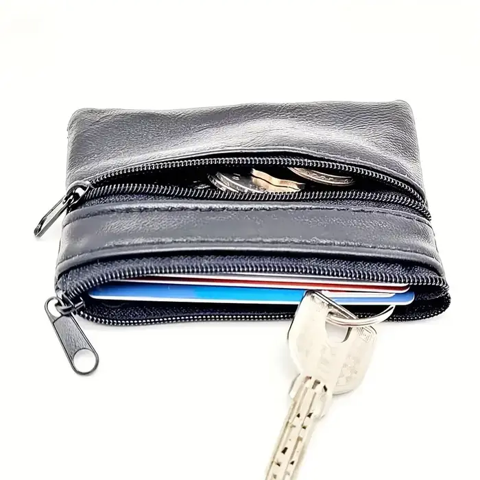 Porte-monnaie en cuir PU pour femmes et hommes, petit sac portefeuille