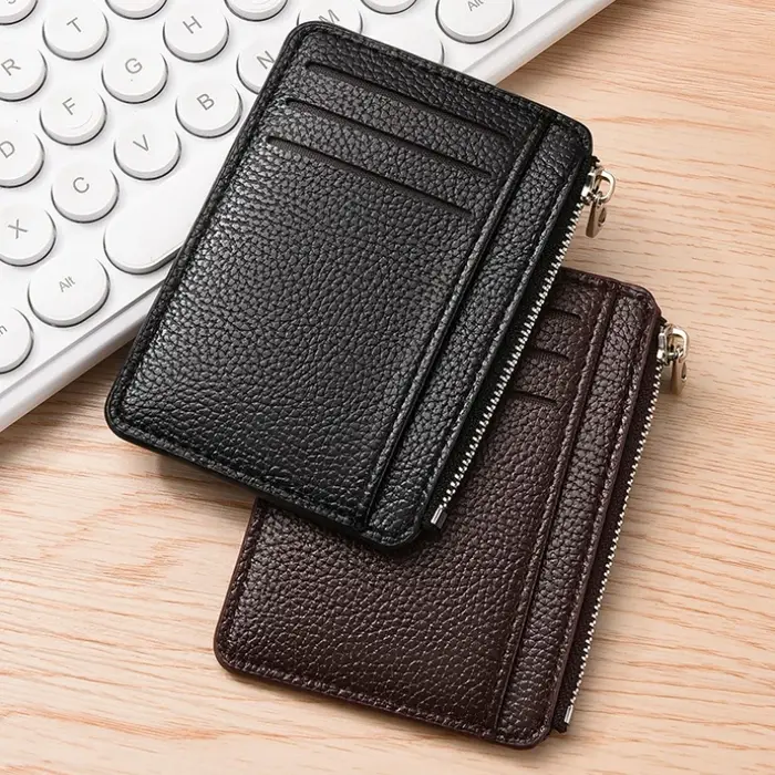 Portefeuille en cuir mince pour hommes