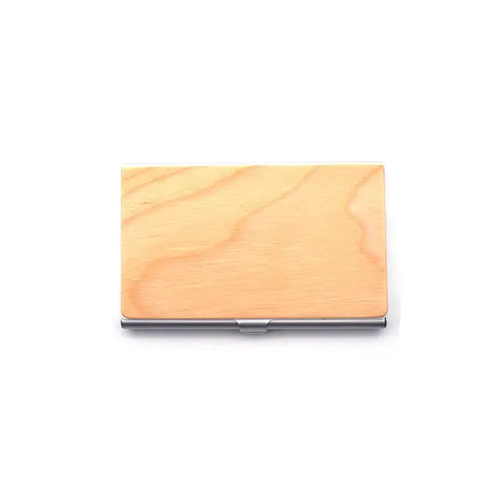Porte-cartes de visite personnalisé avec logo personnalisé, étui mince en bois et métal, meilleur ca